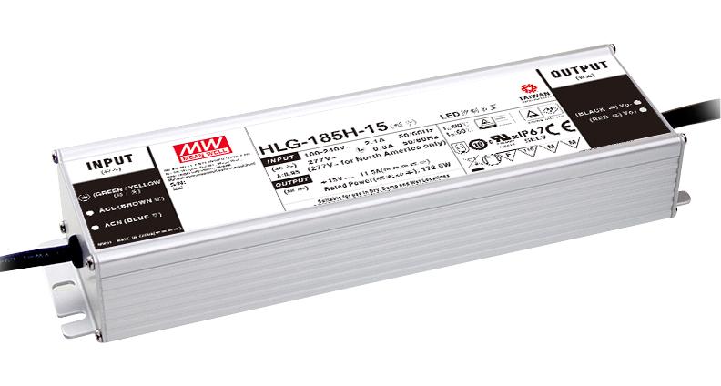 HLG-185H-12 LED DRIVER PSU, AC-DC, 12V, 13A MEAN WELL