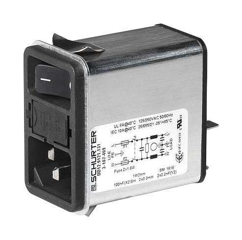 3-107-474 POWER LINE FILTER, MEDICAL, 4A, QC SCHURTER
