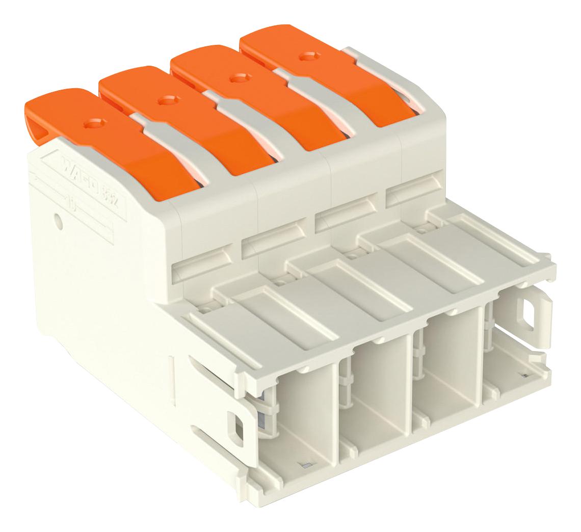 832-1204 TERMINAL BLOCK, PLUGGABLE, 4WAY, 4AWG WAGO