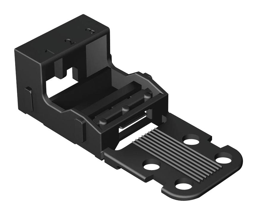221-523/000-004 MOUNTING CARRIER, BLACK, 3COND TB WAGO