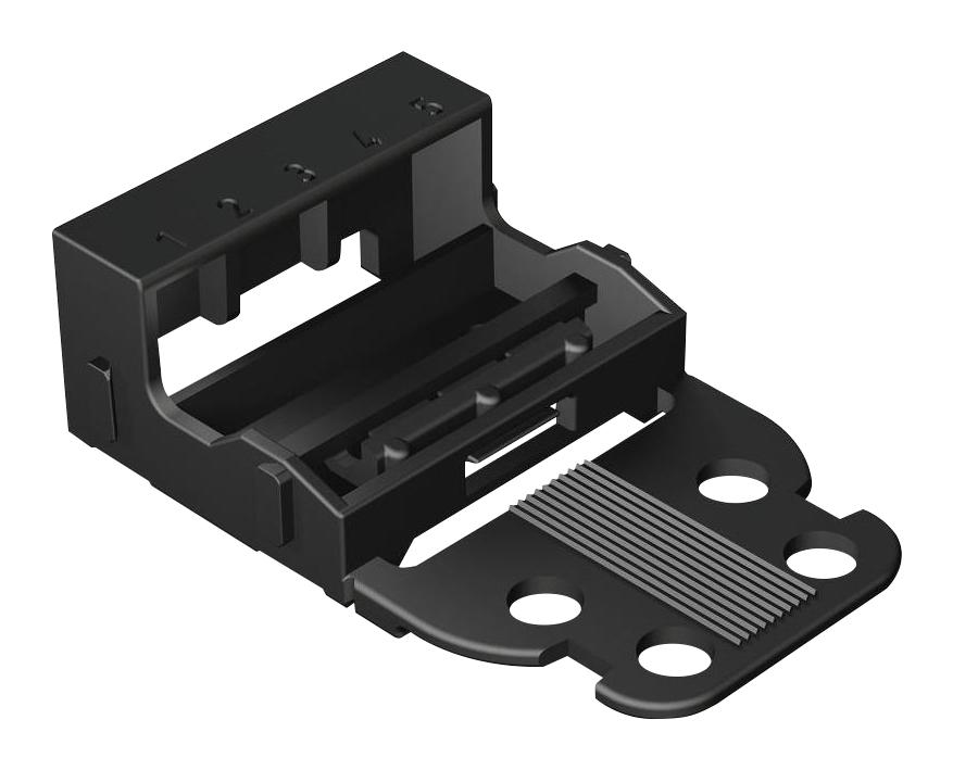221-505/000-004 MOUNTING CARRIER, BLACK, 5COND TB WAGO