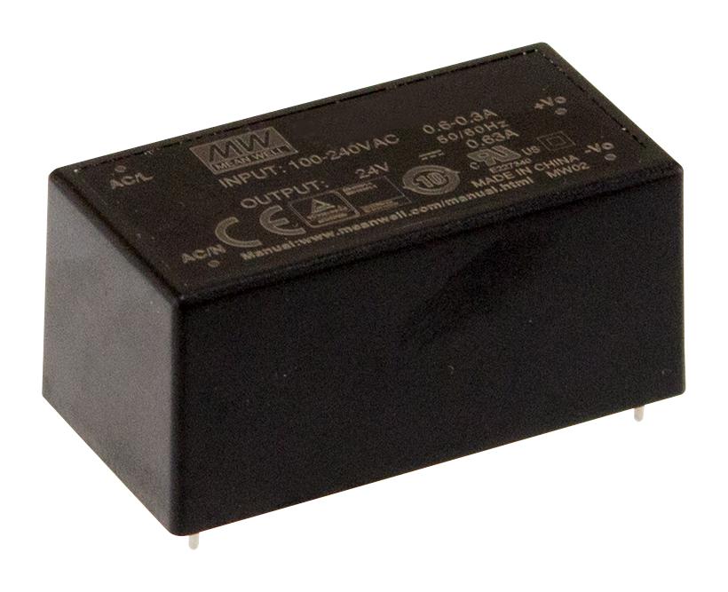 MPM-15-15 POWER SUPPLY, AC-DC, 15V, 1A MEAN WELL
