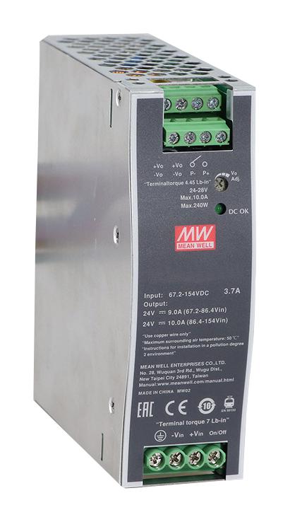DDR-240D-24 DC-DC CONVERTER, 24V, 10A MEAN WELL