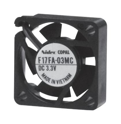 F17FA-03MC AXIAL FAN, 17MM, 3.3VDC, 0.353CFM, 5DBA NIDEC COPAL ELECTRONICS