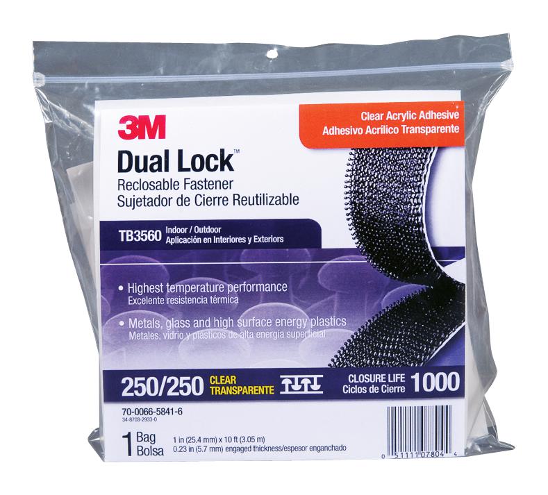 TB3560 RECLOSABLE FASTENER, PO, 1" X 10FT, CLR 3M