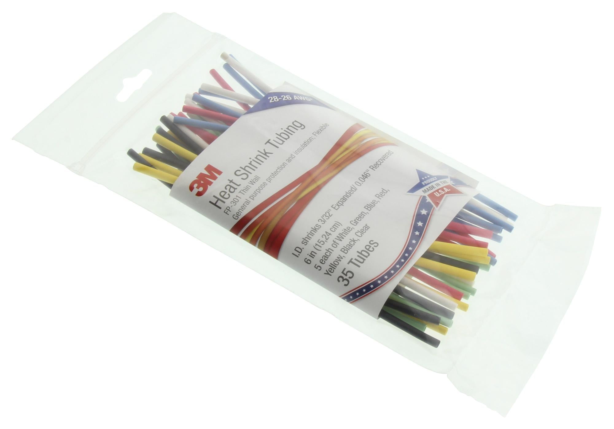 FP-301-3/32-ASSORT ASSORTED COLOUR KIT, POLYOLEFIN, 35PCS 3M