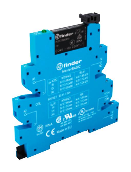 390100060060 POWER RELAY, SPDT, 6V, 6A, DIN RAIL FINDER