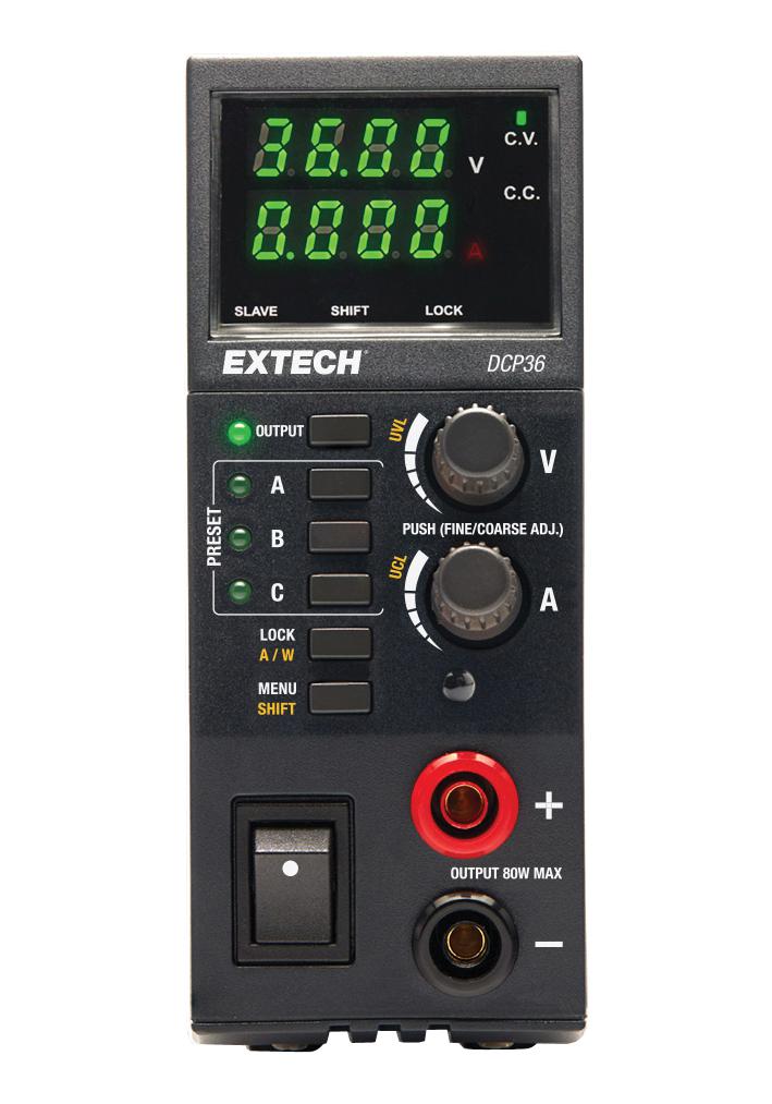 DCP36 POWER SUPPLY, BENCH, 1-CH, 36V, 5A, 80W EXTECH INSTRUMENTS
