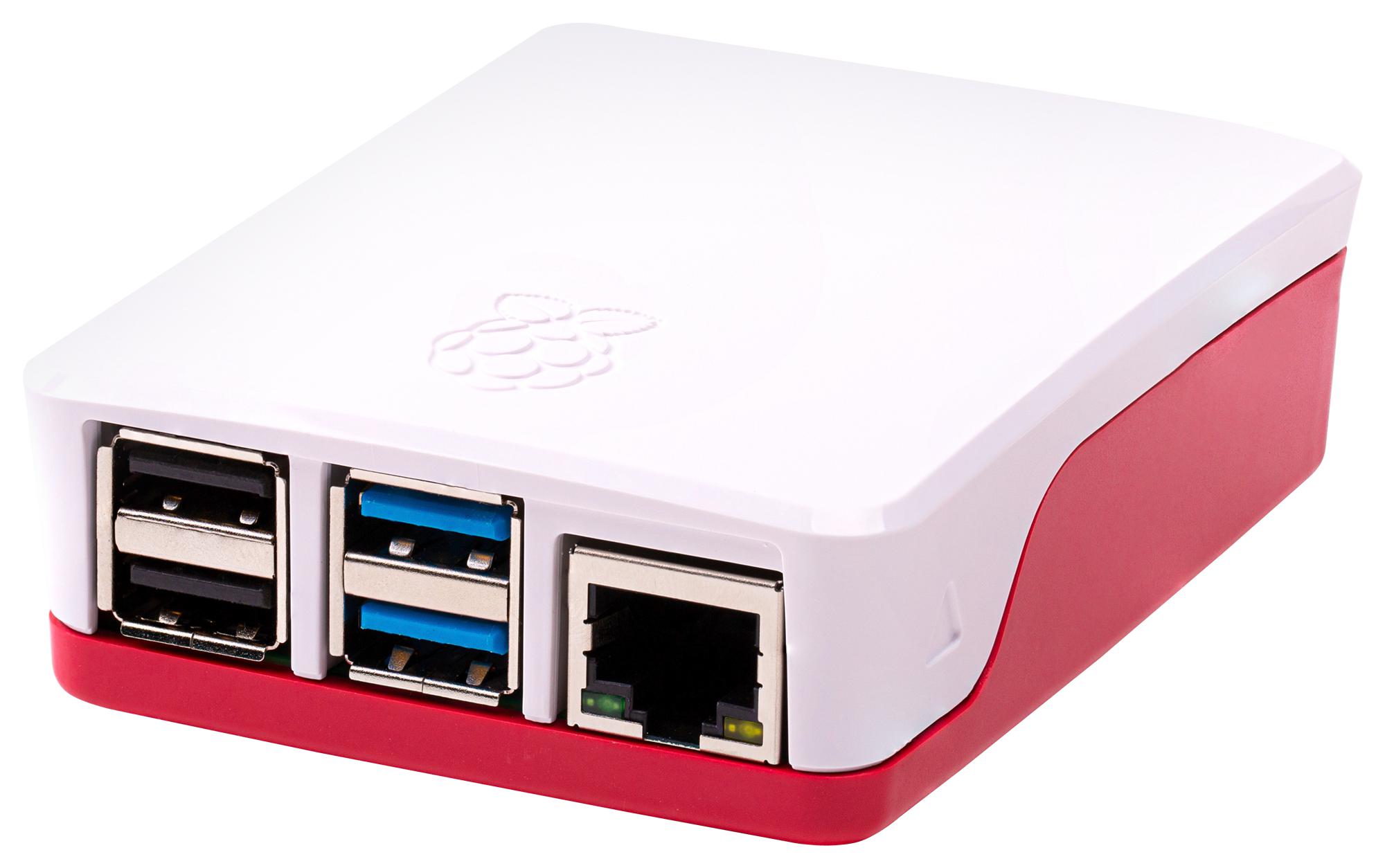 PI4B_CASE_RED/WHITE OFFICIAL RPI 4B CASE, RED/WHITE RASPBERRY-PI