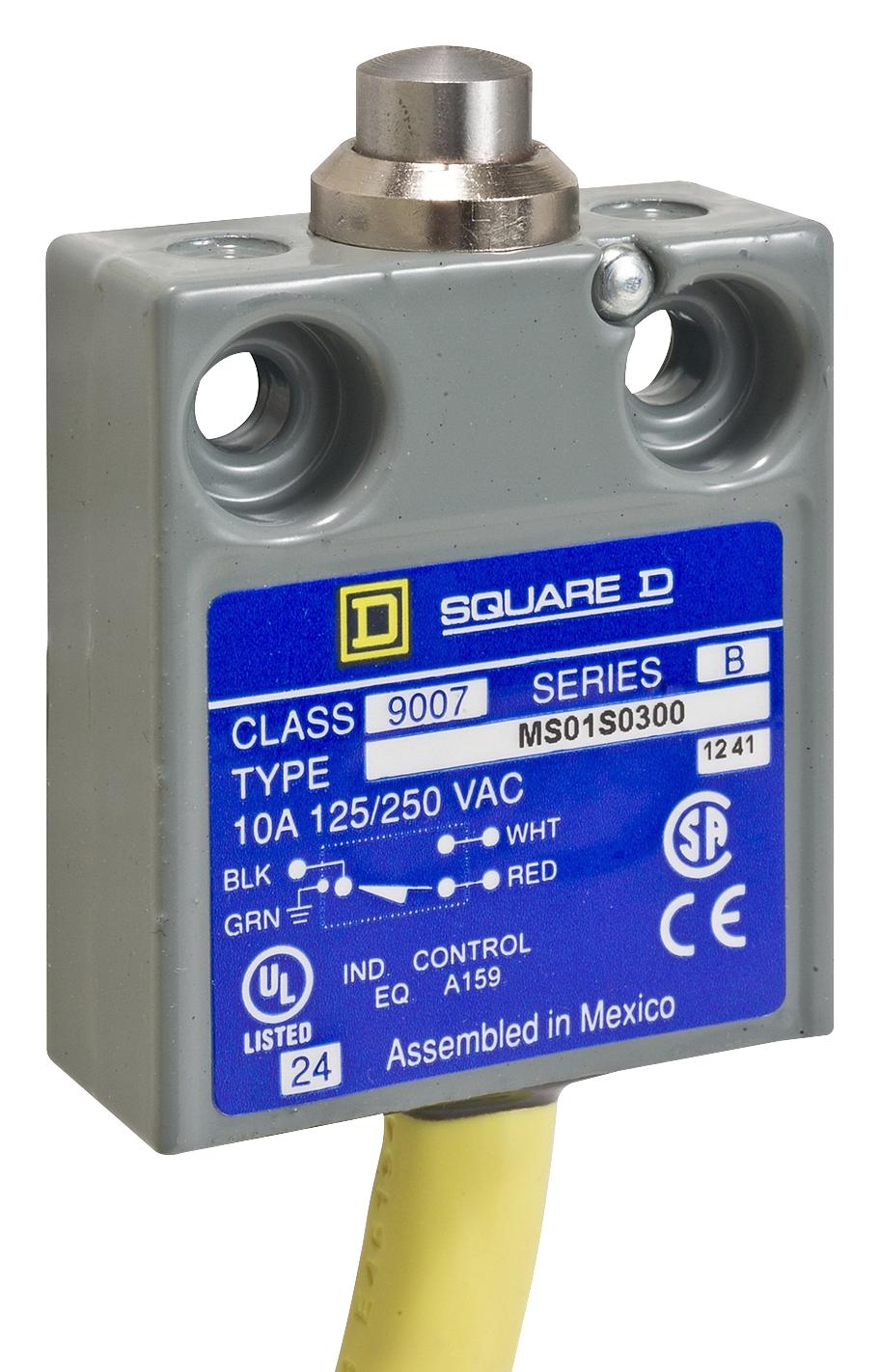 9007MS01S0500 LIMIT SW, TOP PLUNGER, SPDT, 6A, 120V TELEMECANIQUE SENSORS