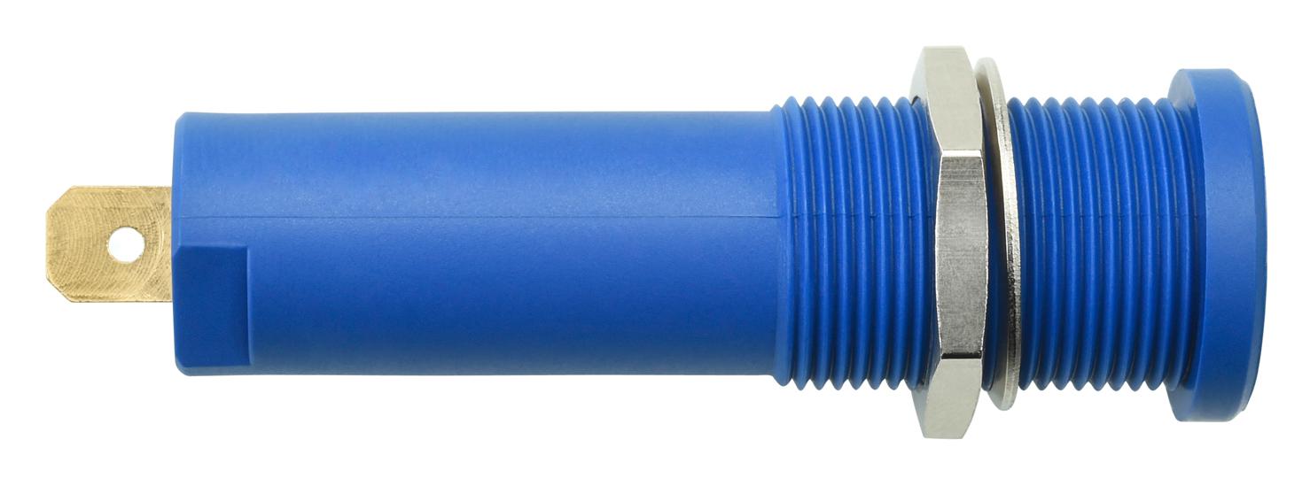 HSEB 3125 L AU / BL CONN, BANANA, JACK, 16A, BLUE, QC/SOLDER SCHUTZINGER