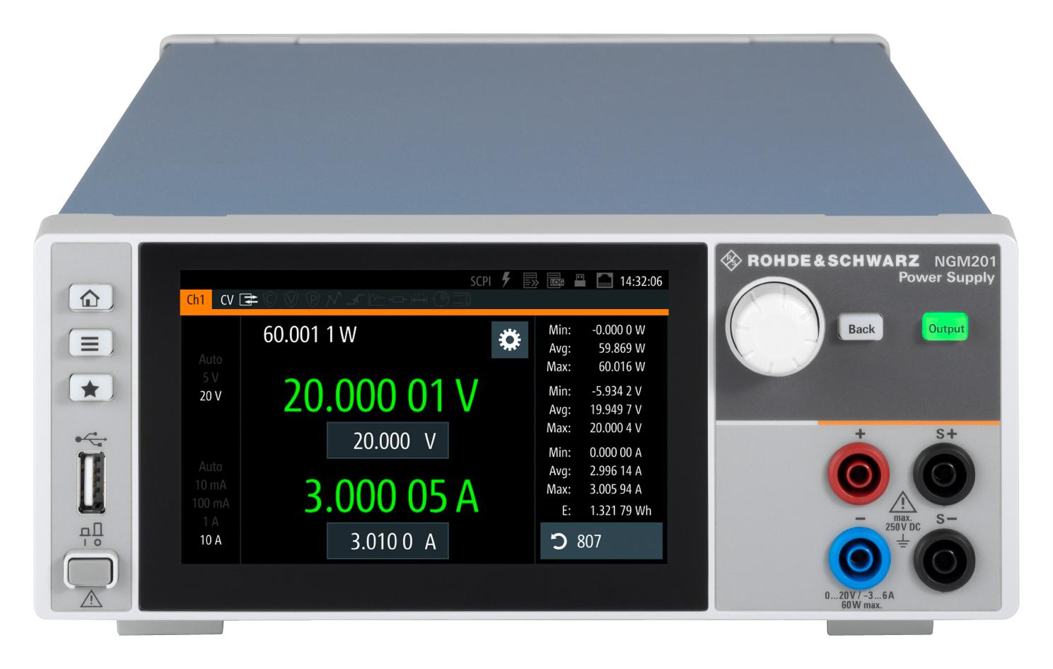 NGM201 POWER SUPPLY, 1CH, 3A, 20V, 60W ROHDE & SCHWARZ