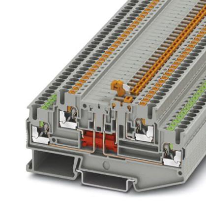 PTT 2,5-L/MT DINRAIL TERMINAL BLOCK, 4WAY, 12AWG, GRY PHOENIX CONTACT