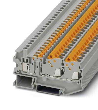 QTCU 2,5-TWIN-MT DINRAIL TERMINAL BLOCK, 3WAY, 14AWG, GRY PHOENIX CONTACT