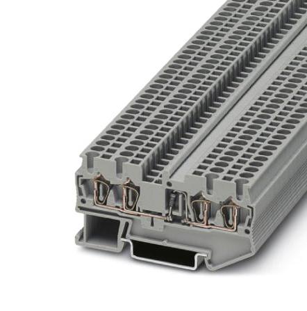ST 2,5-QUATTRO-DIO/L-R DINRAIL TERMINAL BLOCK, 4WAY, 12AWG, GRY PHOENIX CONTACT