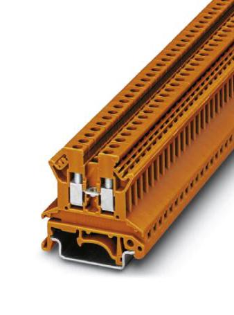 UK 2,5 N OG DINRAIL TERMINAL BLOCK, 2WAY, 12AWG, ORG PHOENIX CONTACT