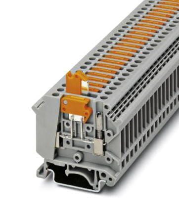 UK 5-MTK-P/P OG DINRAIL TERMINAL BLOCK, 2WAY, 10AWG, ORG PHOENIX CONTACT