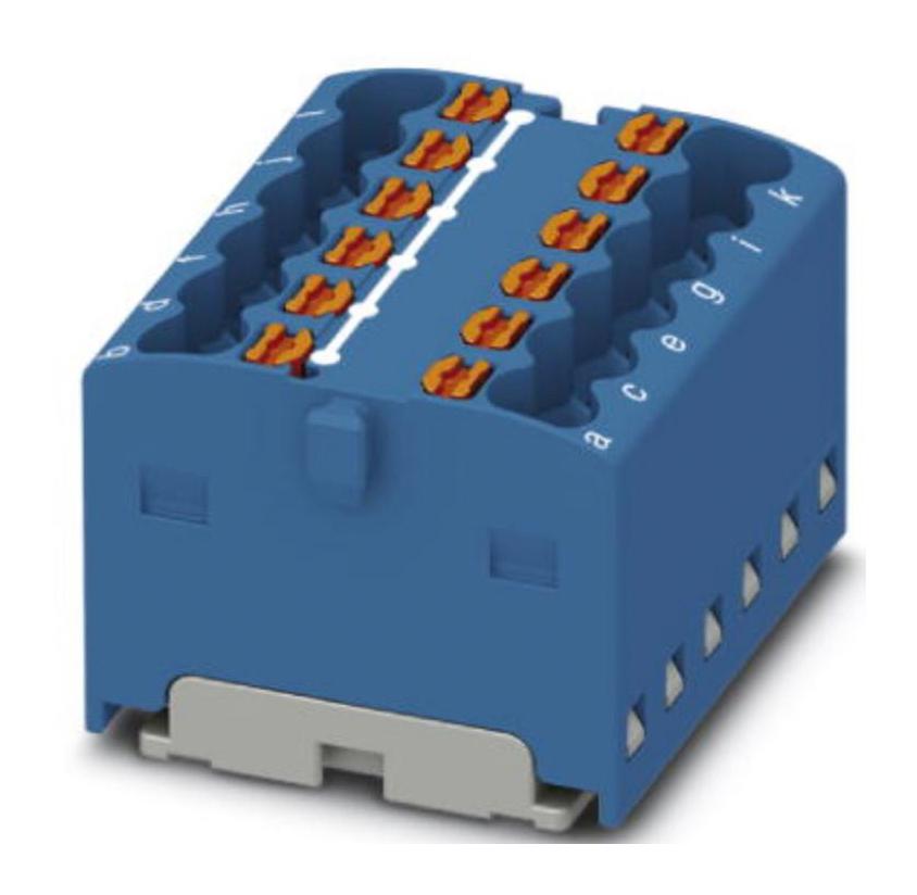 PTFIX 12X1,5-G BU TB, DISTRIBUTION BLOCK, 12P, 14AWG, BLUE PHOENIX CONTACT