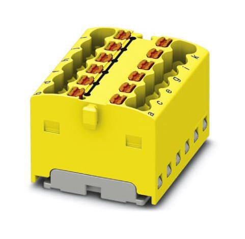PTFIX 12X1,5-G YE TB, DISTRIBUTION BLOCK, 12P, 14AWG, YEL PHOENIX CONTACT