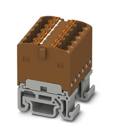 PTFIX 12X1,5-NS15A BN TB, DISTRIBUTION BLOCK, 12P, 14AWG, BRN PHOENIX CONTACT