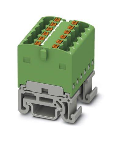 PTFIX 12X1,5-NS15A GN TB, DISTRIBUTION BLOCK, 12P, 14AWG, GRN PHOENIX CONTACT