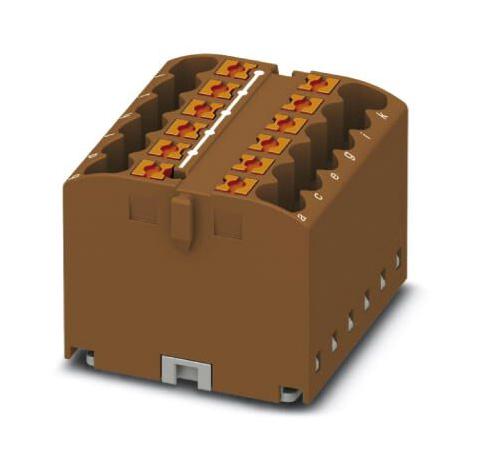 PTFIX 12X2,5-G BN TB, DISTRIBUTION BLOCK, 12P, 12AWG, BRN PHOENIX CONTACT
