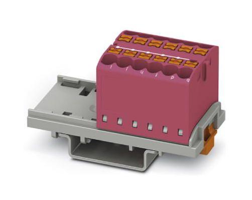 PTFIX 12X2,5-NS35 PK TB, DISTRIBUTION BLOCK, 12P, 12AWG, PINK PHOENIX CONTACT