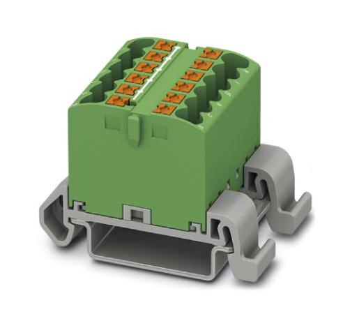 PTFIX 12X2,5-NS35A GN TB, DISTRIBUTION BLOCK, 12P, 12AWG, GRN PHOENIX CONTACT