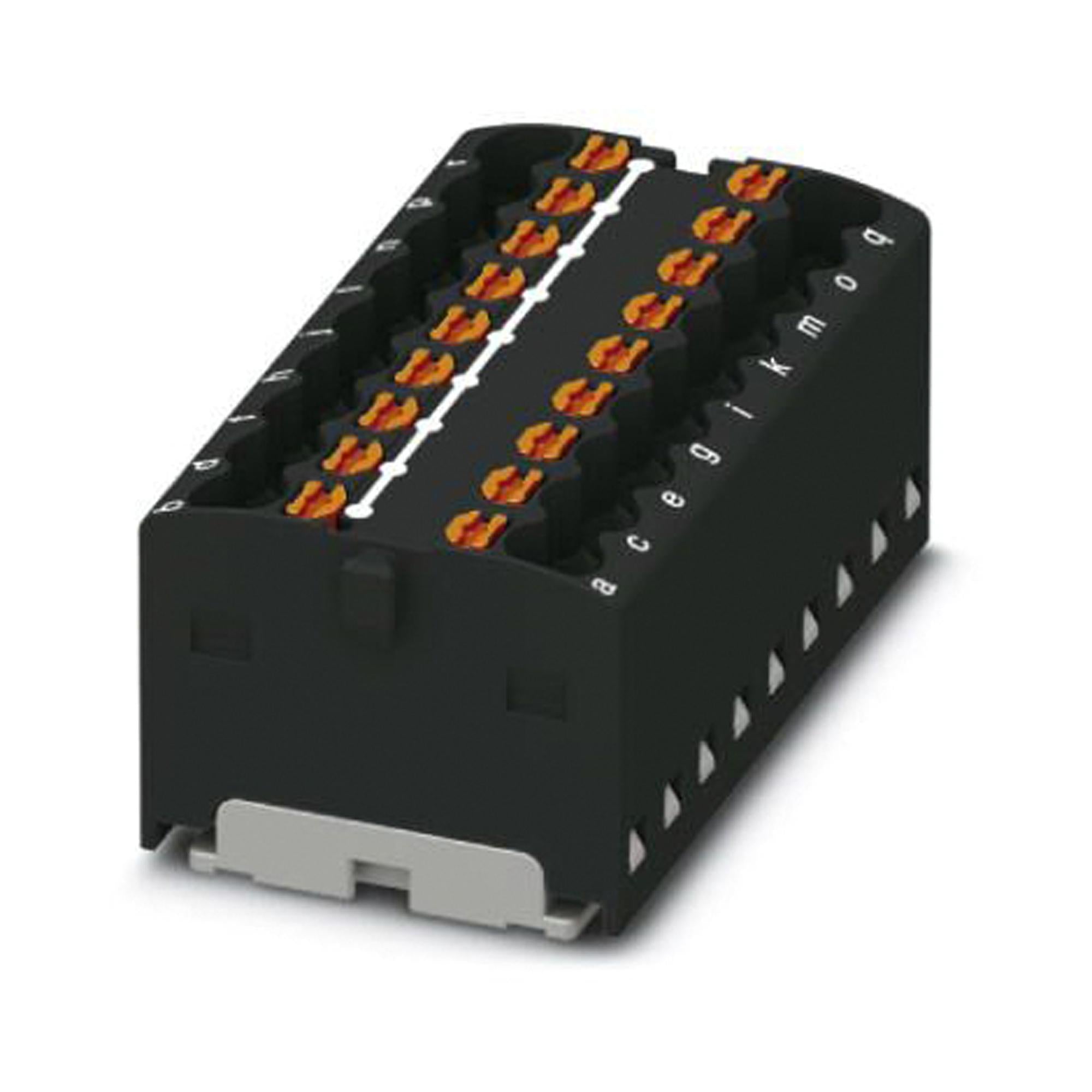 PTFIX 18X1,5-G BK TB, DISTRIBUTION BLOCK, 18P, 14AWG, BLK PHOENIX CONTACT