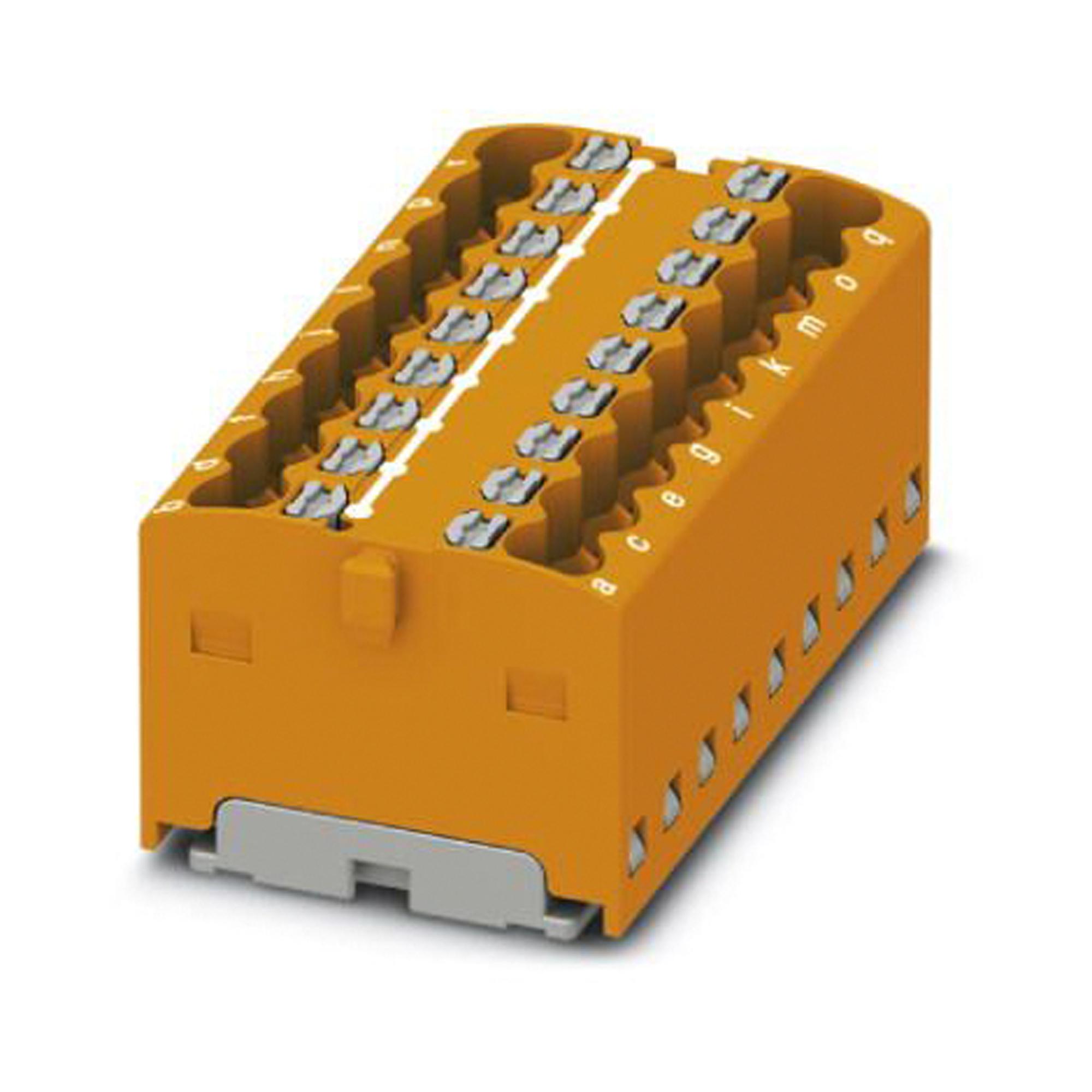PTFIX 18X1,5-G OG TB, DISTRIBUTION BLOCK, 18P, 14AWG, ORG PHOENIX CONTACT