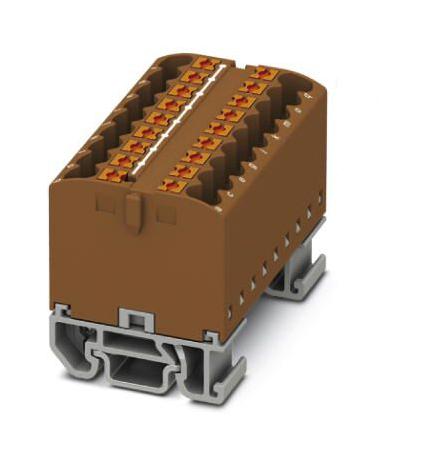 PTFIX 18X2,5-NS15A BN TB, DISTRIBUTION BLOCK, 18P, 12AWG, BRN PHOENIX CONTACT