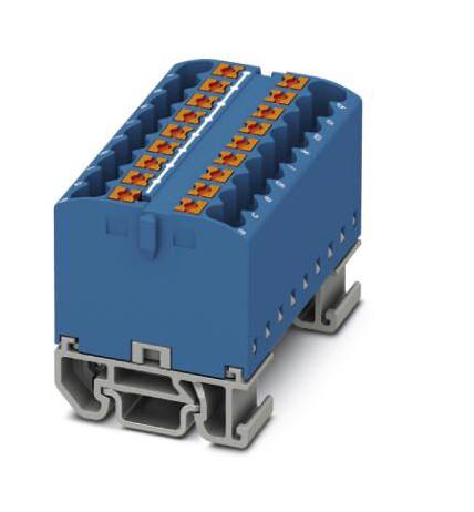 PTFIX 18X2,5-NS15A BU TB, DISTRIBUTION BLOCK, 18P, 12AWG, BLUE PHOENIX CONTACT