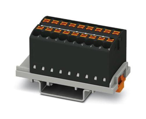 PTFIX 18X2,5-NS35 BK TB, DISTRIBUTION BLOCK, 18P, 12AWG, BLK PHOENIX CONTACT