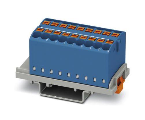 PTFIX 18X2,5-NS35 BU TB, DISTRIBUTION BLOCK, 18P, 12AWG, BLUE PHOENIX CONTACT