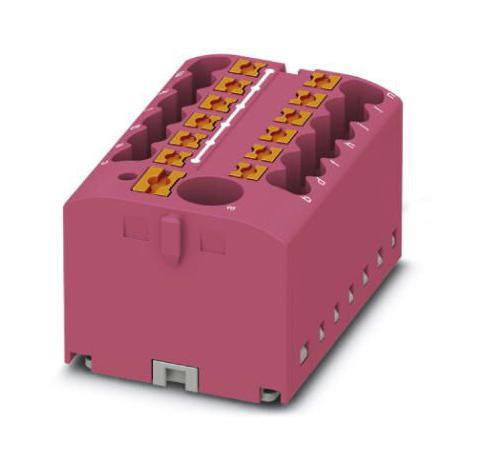 PTFIX 6/12X2,5-G PK TB, POWER DISTRIBUTION, 13P, 12AWG, PINK PHOENIX CONTACT