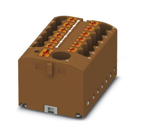 PTFIX 6/12X2,5-G BN TB, POWER DISTRIBUTION, 13P, 12AWG, BRN PHOENIX CONTACT