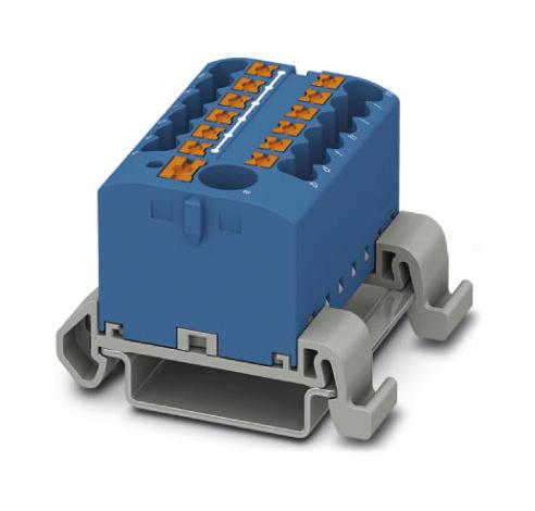 PTFIX 6/12X2,5-NS35A BU TB, POWER DISTRIBUTION, 13P, 12AWG, BLU PHOENIX CONTACT
