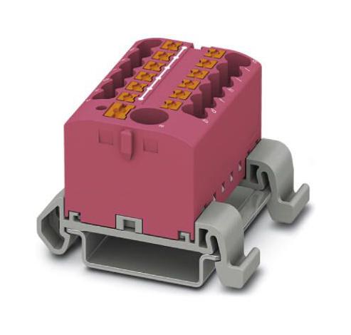PTFIX 6/12X2,5-NS35A PK TB, POWER DISTRIBUTION, 13P, 12AWG, PINK PHOENIX CONTACT