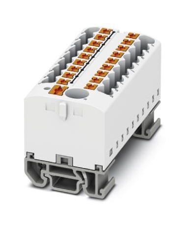 PTFIX 6/18X2,5-NS15A WH TB, POWER DISTRIBUTION, 19P, 12AWG, WHT PHOENIX CONTACT