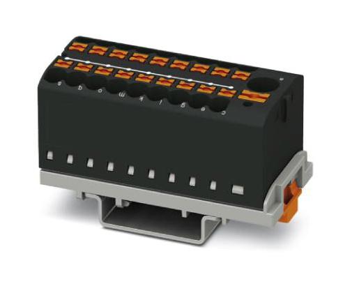 PTFIX 6/18X2,5-NS35 BK TB, POWER DISTRIBUTION, 19P, 12AWG, BLK PHOENIX CONTACT