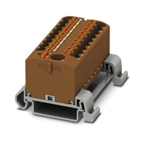 PTFIX 6/18X2,5-NS35A BN TB, POWER DISTRIBUTION, 19P, 12AWG, BRN PHOENIX CONTACT