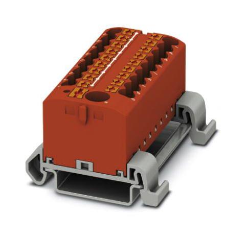 PTFIX 6/18X2,5-NS35A RD TB, POWER DISTRIBUTION, 19P, 12AWG, RED PHOENIX CONTACT