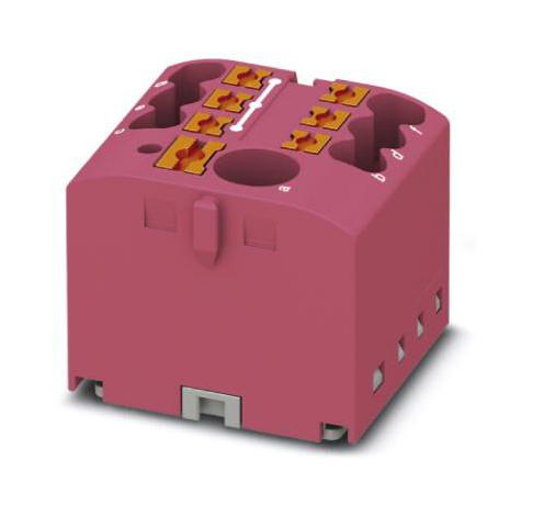 PTFIX 6/6X2,5 PK TB, POWER DISTRIBUTION, 7P, 12AWG, PINK PHOENIX CONTACT