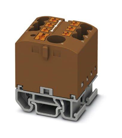 PTFIX 6/6X2,5-NS15A BN TB, POWER DISTRIBUTION, 7P, 12AWG, BRN PHOENIX CONTACT