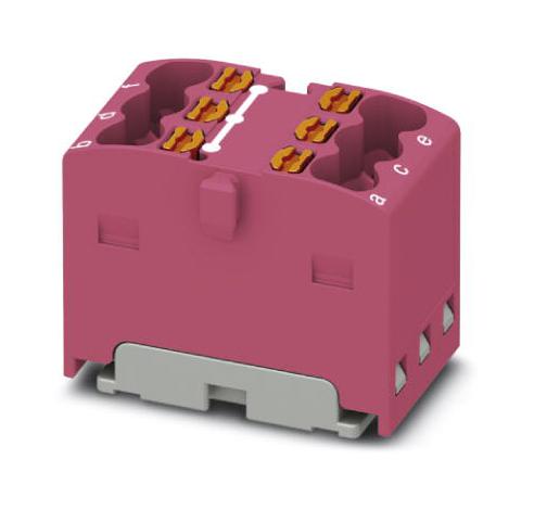 PTFIX 6X1,5-G PK TB, POWER DISTRIBUTION, 6P, 14AWG, PINK PHOENIX CONTACT