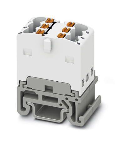 PTFIX 6X1,5-NS15A WH TB, POWER DISTRIBUTION, 6P, 14AWG, WHT PHOENIX CONTACT