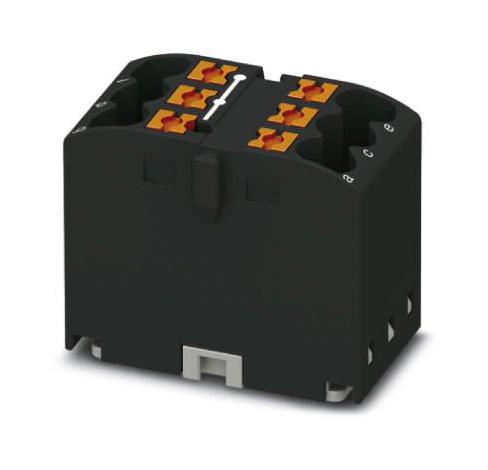 PTFIX 6X2,5-G BK TB, POWER DISTRIBUTION, 6P, 12AWG, BLK PHOENIX CONTACT