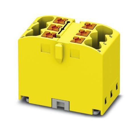 PTFIX 6X2,5-G YE TB, POWER DISTRIBUTION, 6P, 12AWG, YEL PHOENIX CONTACT