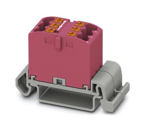 PTFIX 6X2,5-NS35A PK TB, POWER DISTRIBUTION, 6P, 12AWG, PINK PHOENIX CONTACT