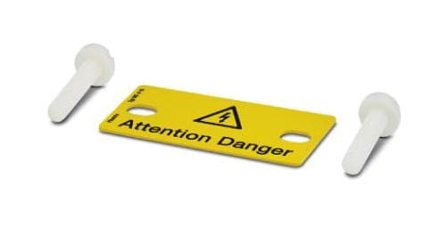 WS 4-15 WARNING PLATE, ATT DANGER, 15MM, YEL, TB PHOENIX CONTACT